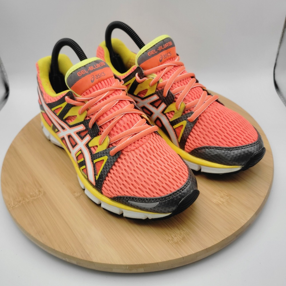 Asics Gel-Blur33 Coral Yellow Charcoal Running Shoes T2H8N Womens 7.5